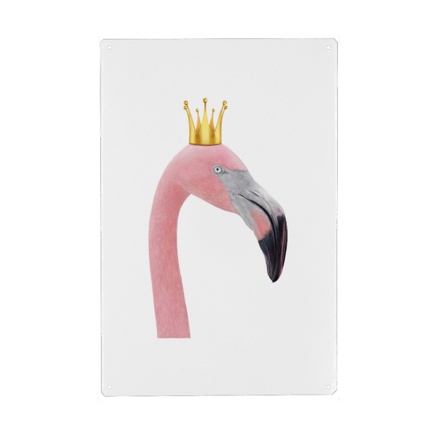 Holzbild "Queen flamingo" artboxONE - Tiere - Flamingo,Royal,Queen,Pink flamingo,Crown