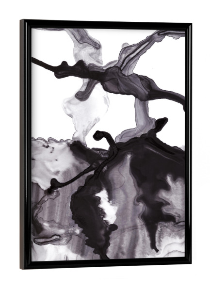 Poster mit schwarzem Rahmen "Float Two" artboxONE - Abstrakt,Schwarzweiß - Abstrakt,Tinte
