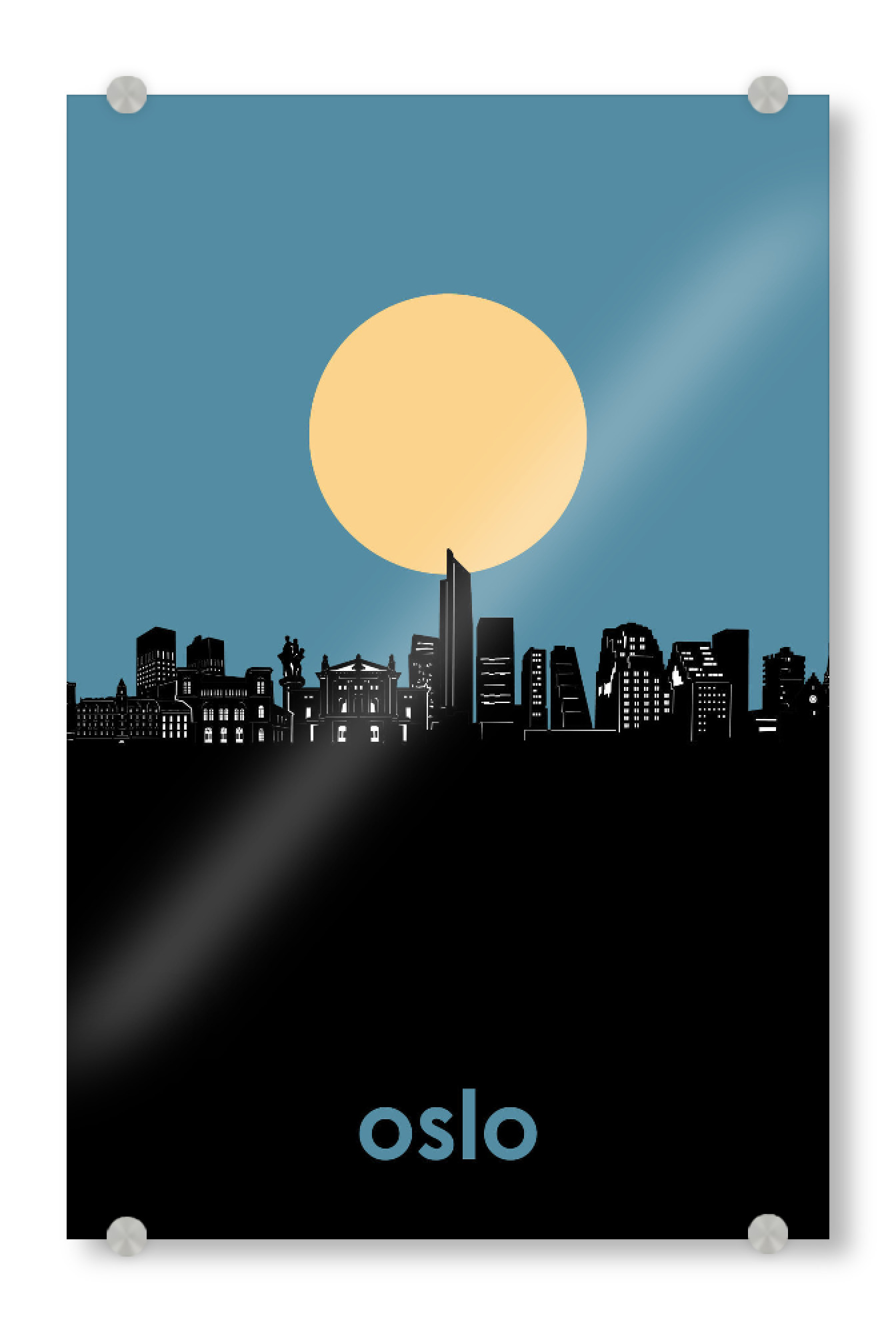 Acrylglasbild "Oslo skyline minimalism" artboxONE - Städte,Städte / Weitere - Oslo,Skyline,Norway,Norwegen