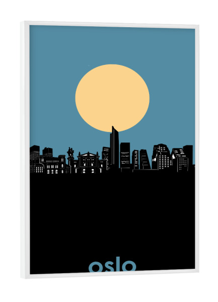 Poster mit weißem Rahmen "Oslo skyline minimalism" artboxONE - Städte,Städte / Weitere - Oslo,Skyline,Norway,Norwegen