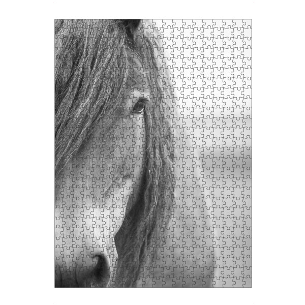 artboxONE Puzzle "Portrait of Black and White Horse" artboxONE - Tiere,Schwarzweiß - Horse,Pferd - Bild horse