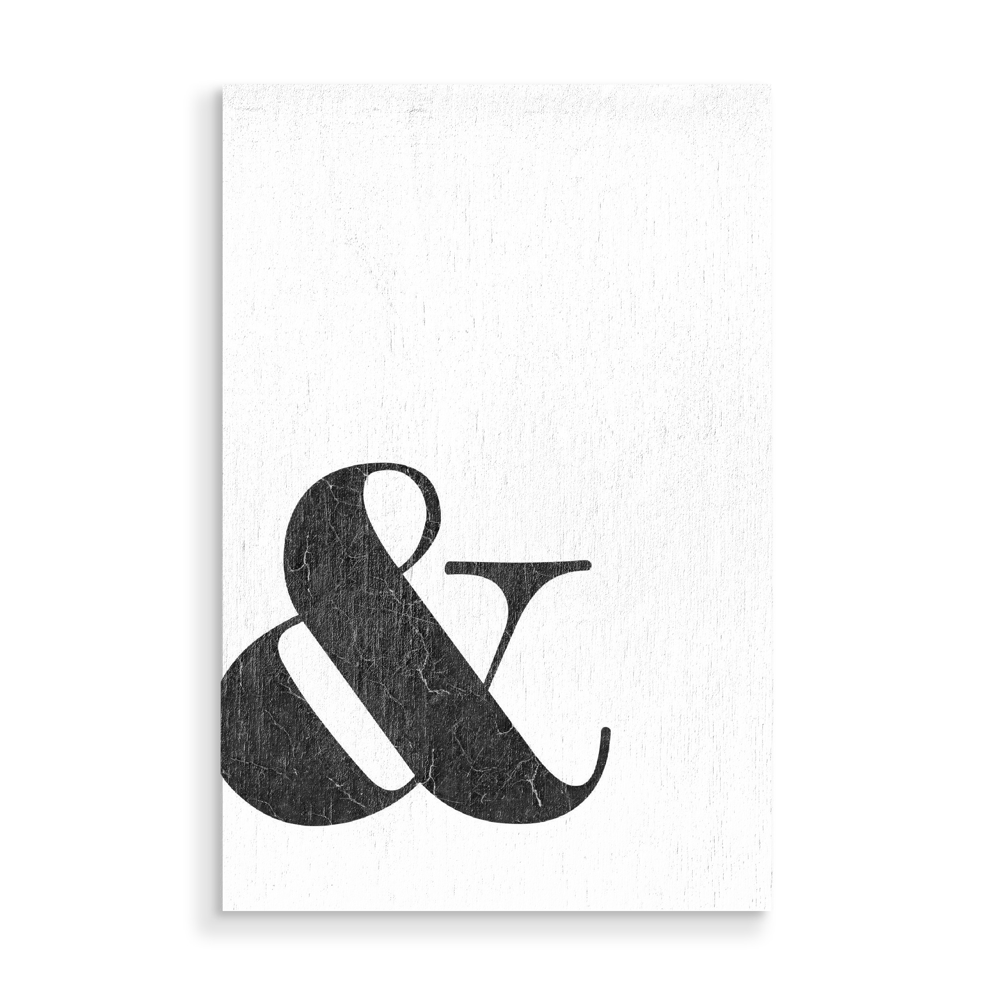 Holzbild "Ampersand Sign" artboxONE - Typografie,Schwarzweiß,Marmor - Marble,Ampersand,Marmor