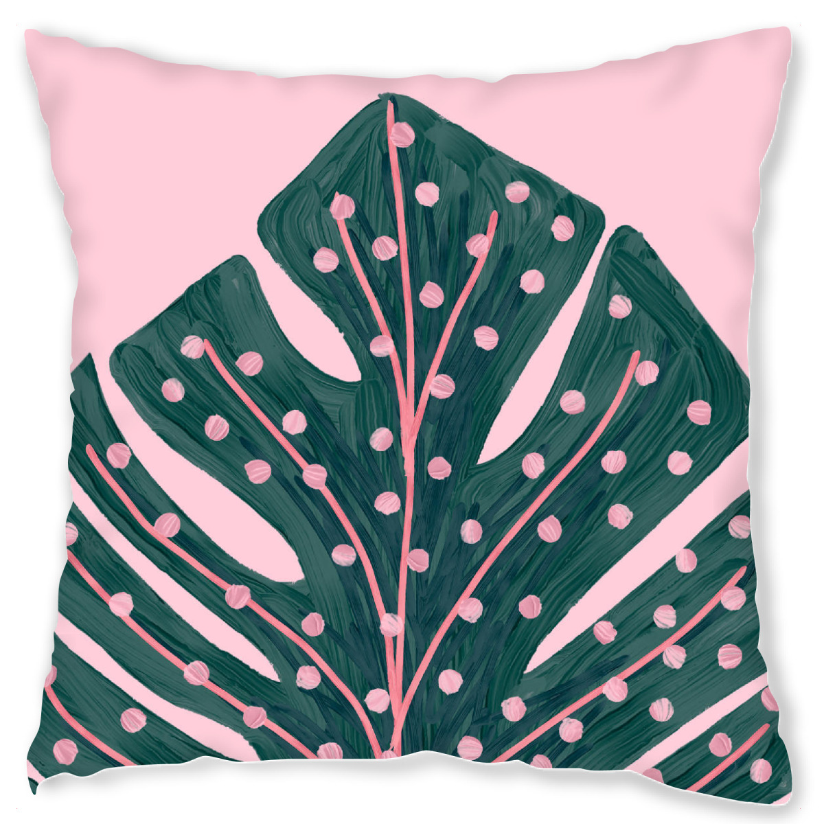 Design-Kissen "Polka Dots Monstera" artboxONE - Floral - Monstera,Leaf,Plant,Blatt,Pflanze