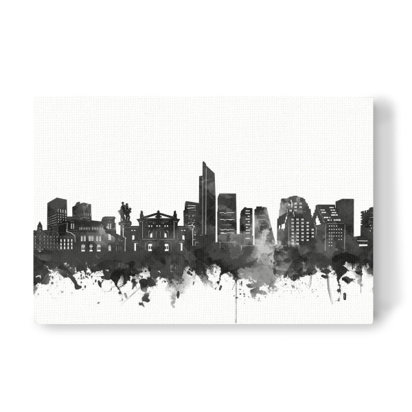 Leinwandbild "Oslo skyline watercolor black" artboxONE - Städte,Schwarzweiß,Städte / Weitere - Oslo,Norwegen,Norway,Skyline