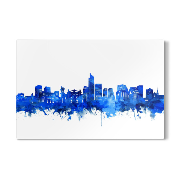 Galerie-Print "Oslo skyline watercolor blue" 30x20 cm artboxONE