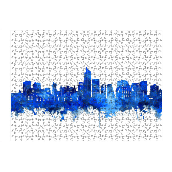 Puzzle Ravensburger "Oslo skyline watercolor blue" artboxONE - Städte,Architektur,Städte / Weitere - Oslo,Skyline,Norwegen,Norway - Bild oslo