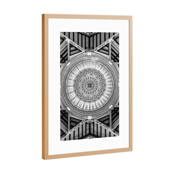 Poster mit Rahmen Kupfer "Geometrische Symmetrie" artboxONE - Abstrakt,Schwarzweiß,Architektur,Geometrie - Abstract,Shapes,.abstrakt,Form
