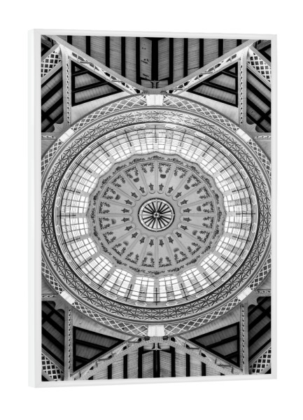 Poster mit weißem Rahmen "Geometrische Symmetrie" artboxONE - Abstrakt,Schwarzweiß,Architektur,Geometrie - Abstract,Shapes,.abstrakt,Form