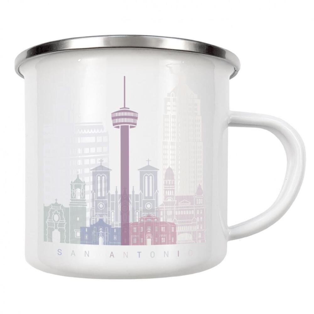 Emaille Tasse "SAN ANTONIO SKYLINE PASTELL" artboxONE - Städte,Architektur