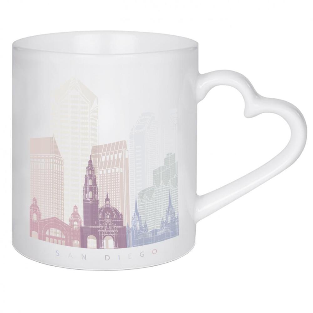 Herztasse "SAN DIEGO SKYLINE PASTELL" artboxONE - Städte,Architektur