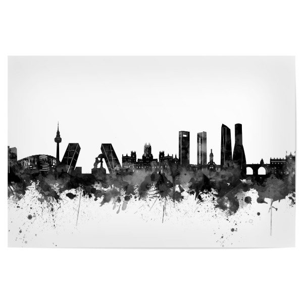 Poster "Madrid skyline black and white" artboxONE - Städte,Schwarzweiß,Architektur - Madrid,Skyline,Spain,Spanien