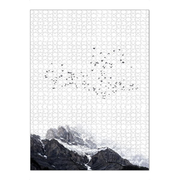 Puzzle Ravensburger "The Mountains Are Free" artboxONE - Natur,Tiere,Schwarzweiß - Birds,Vögel,Mountain,Berg - Bild birds