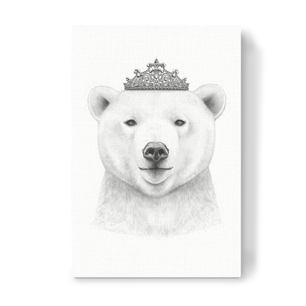 Leinwandbild "Queen bear" artboxONE - Tiere,Schwarzweiß - Bear,Bär,Eisbär,Polarbear,Crown,Krone,Queen