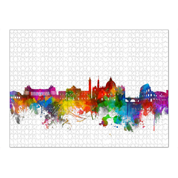 Puzzle Ravensburger "Rome city skyline watercolor" artboxONE - Städte,Städte / Rom - Rome,Rom,Italien,Italy,Skyline - Bild rome