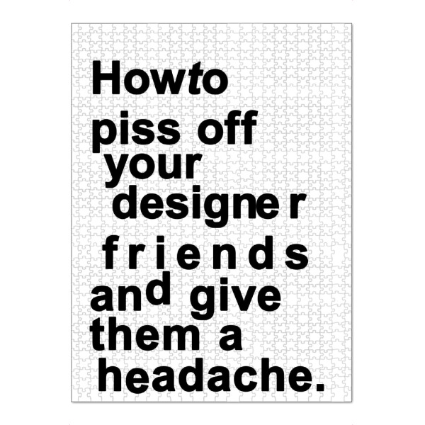 Puzzle Ravensburger "The Headache" artboxONE - Typografie,Schwarzweiß,Lustig - Headache,Designer,Friends - Bild headache