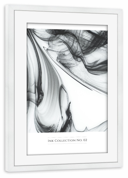 Poster mit Rahmen weiß "INK COLLECTION TWO" artboxONE - Abstrakt,Schwarzweiß - Ink,Collection