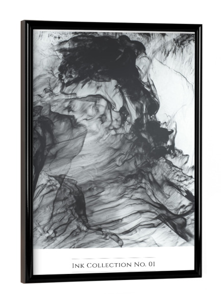 Poster mit schwarzem Rahmen "INK COLLECTION ONE" artboxONE - Abstrakt,Schwarzweiß - Ink,Collection
