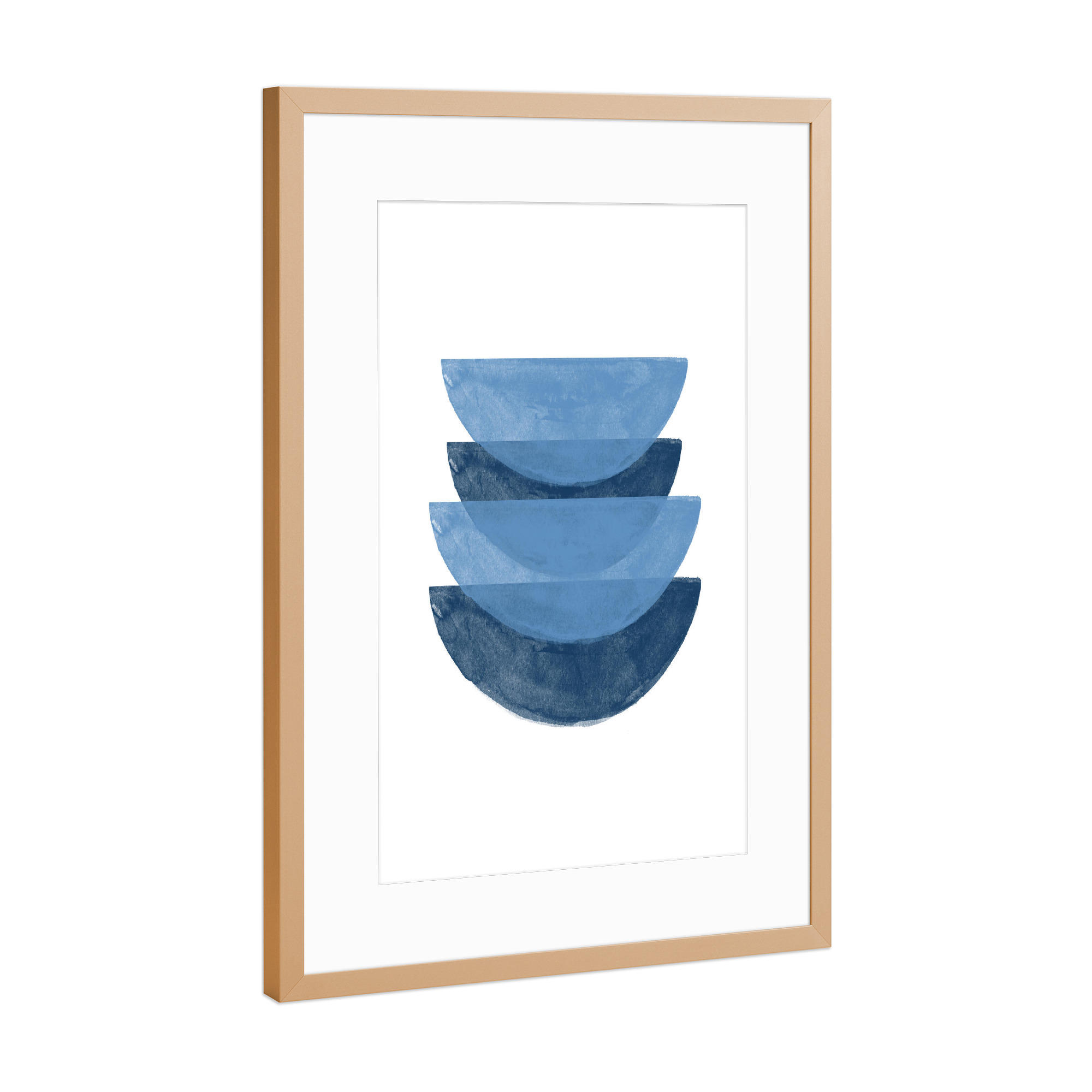 Poster mit Rahmen Kupfer "Blue Moon" artboxONE - Abstrakt,Geometrie