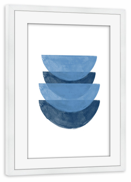 Poster mit Rahmen weiß "Blue Moon" artboxONE - Abstrakt,Geometrie
