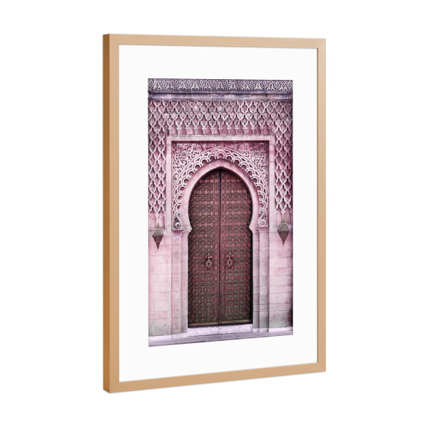 Poster mit Rahmen Kupfer "Royal Entrance pink" artboxONE - Reise,Architektur - Oriental,Mosque,Moschee,Entrance,Eingang,Door,Tür