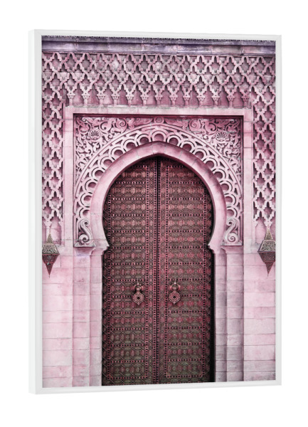 Poster mit weißem Rahmen "Royal Entrance pink" artboxONE - Reise,Architektur - Oriental,Mosque,Moschee,Entrance,Eingang,Door,Tür