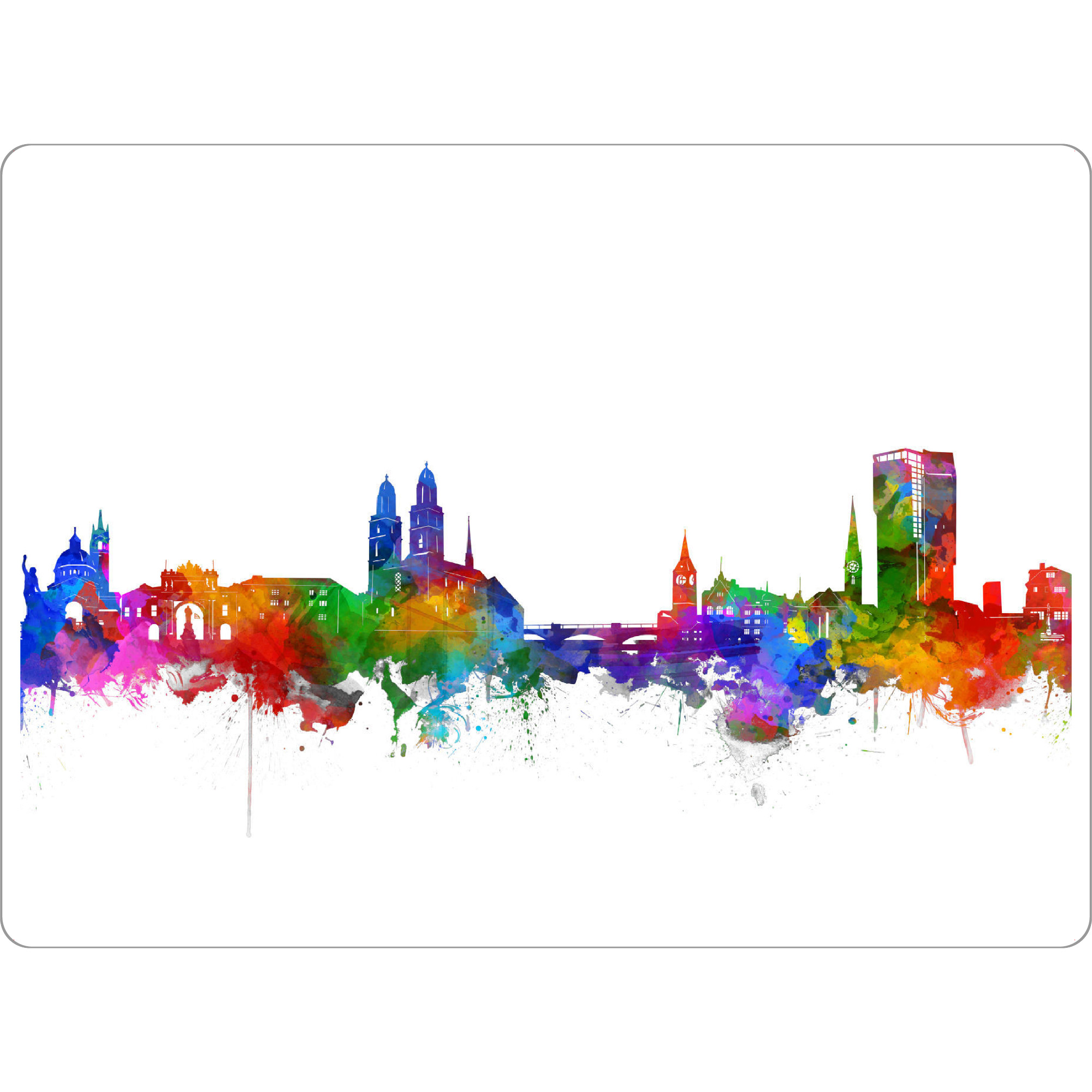 Tischset "Zurich city skyline watercolor" artboxONE - Städte,Städte / Zürich - Zurich,Zürich,Schweiz,Switzerland,Skyline - Bild zurich