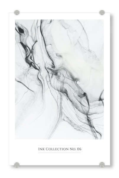 Acrylglasbild "INK COLLECTION SIX" artboxONE - Abstrakt,Schwarzweiß,Marmor - Smoky,Smoky ink