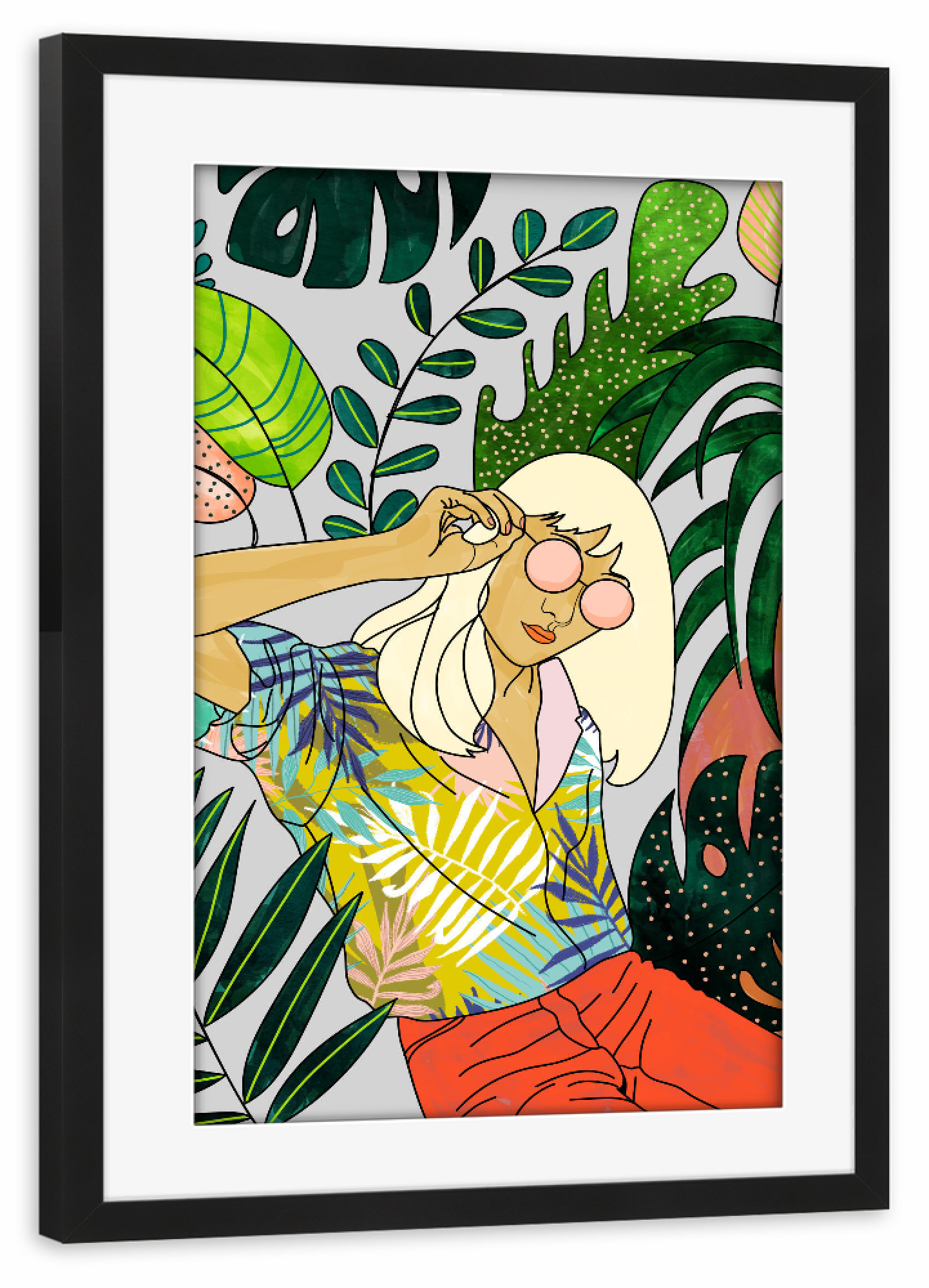 Poster mit Rahmen schwarz "Spring Break" artboxONE - Menschen - Tropical,Woman