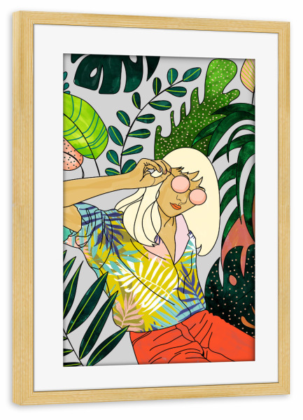 Poster mit Rahmen kiefer "Spring Break" artboxONE - Menschen - Tropical,Woman