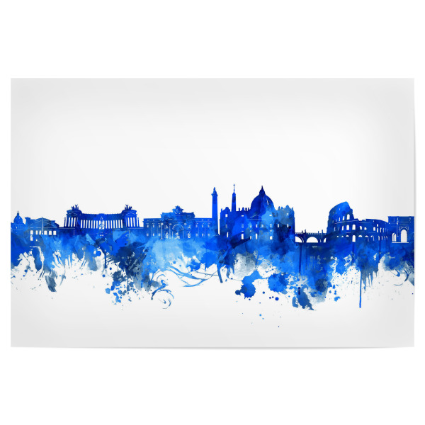 Poster "Rome city skyline blue" artboxONE - Städte / Rom - Rome