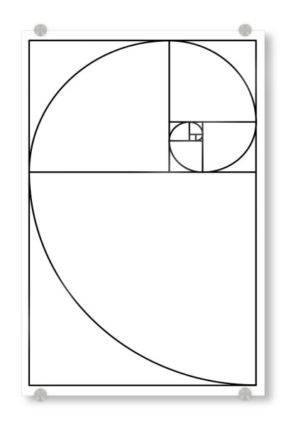 Acrylglasbild "Proportio devina white" artboxONE - Abstrakt,Schwarzweiß,Geometrie - Goldener,Schnitt