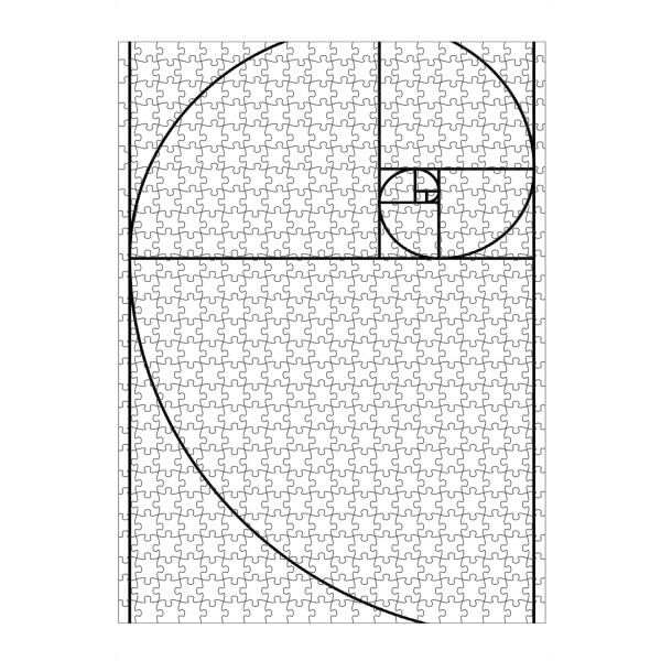Puzzle Ravensburger "Proportio devina white" artboxONE - Abstrakt,Schwarzweiß,Geometrie - Goldener,Schnitt - Bild goldener