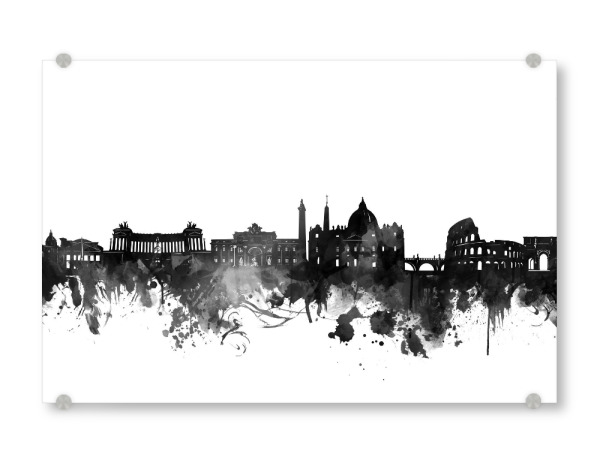 Acrylglasbild "Rome skyline black and white" artboxONE - Schwarzweiß,Städte / Rom - Rome