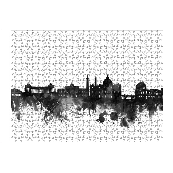 Puzzle Ravensburger "Rome skyline black and white" artboxONE - Schwarzweiß,Städte / Rom - Rome - Bild rome