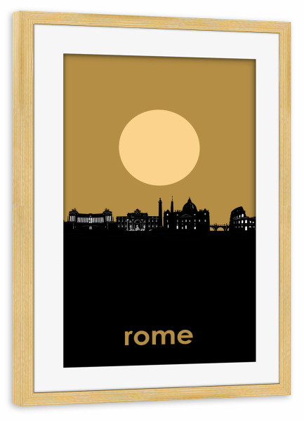 Poster mit Rahmen kiefer "Rome skyline minimalism" artboxONE - Städte / Rom - Rome