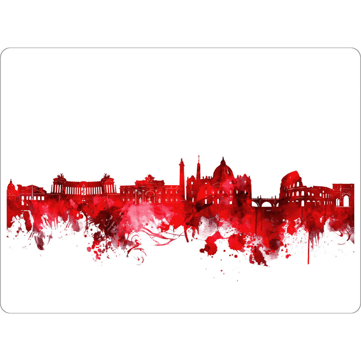 Tischset "Rome city skyline red" artboxONE - Städte / Rom - Rome,Watercolor - Bild rome