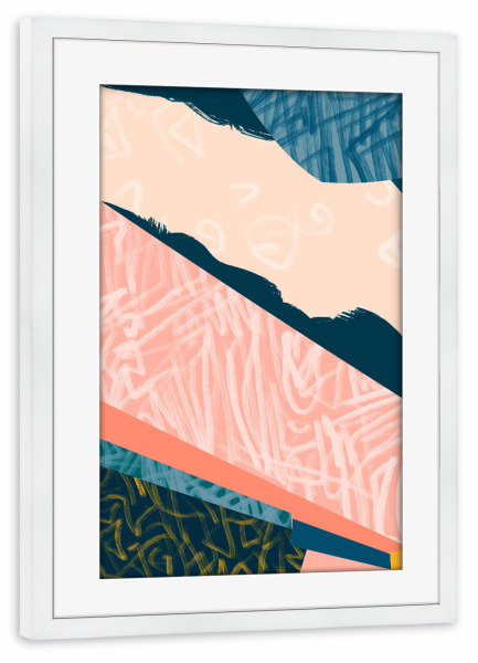 Poster mit Rahmen weiß "Leela" artboxONE - Abstrakt - Abstract,Shapes,Pattern