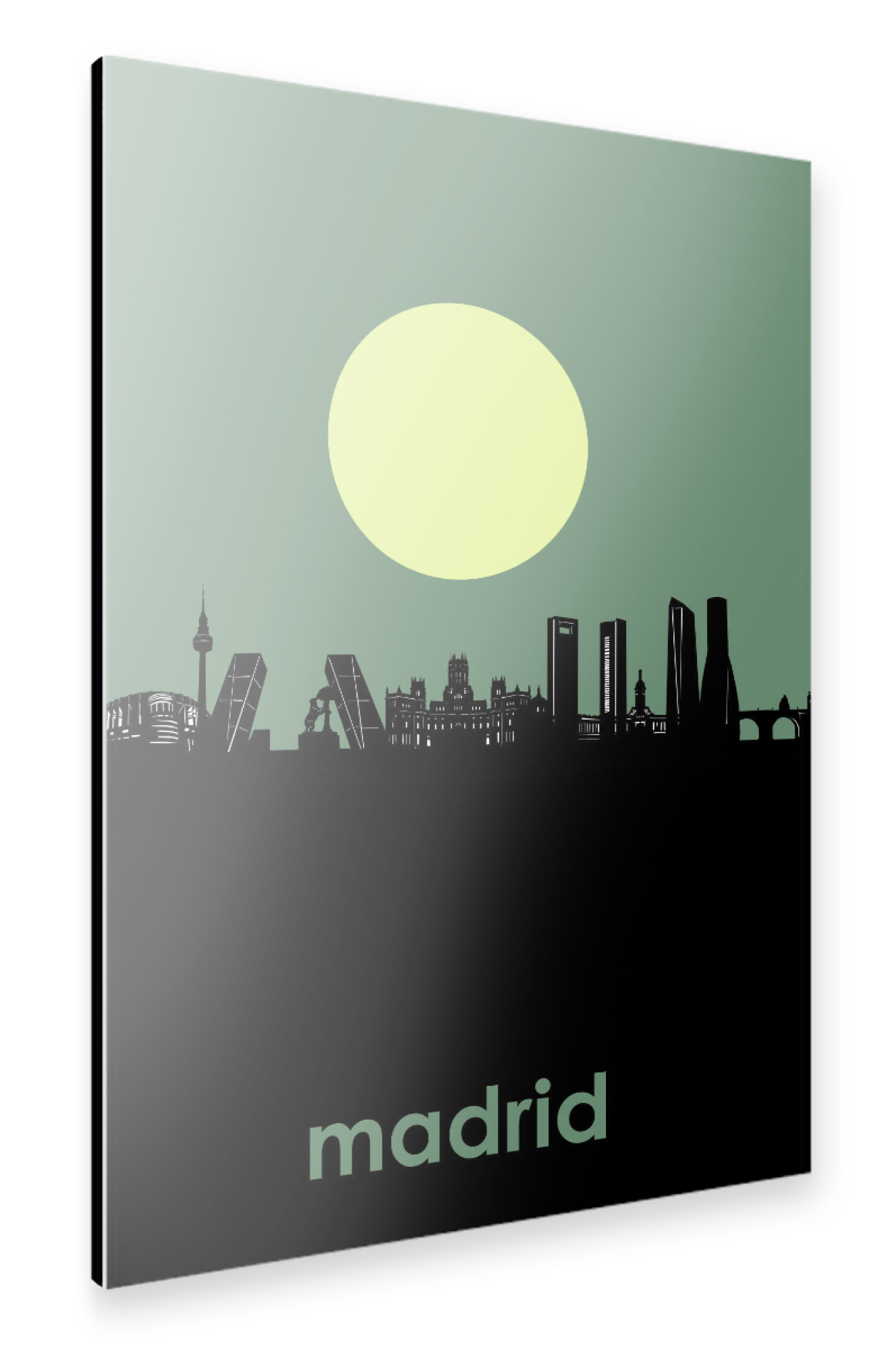 Alu-Dibond "Madrid city skyline minimalism" 75x50 cm artboxONE