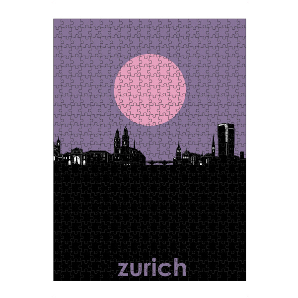 Puzzle Ravensburger "Zurich skyline minimalism" artboxONE - Städte,Städte / Zürich - Zurich,Zürich,Schweiz,Switzerland,Skyline - Bild zurich