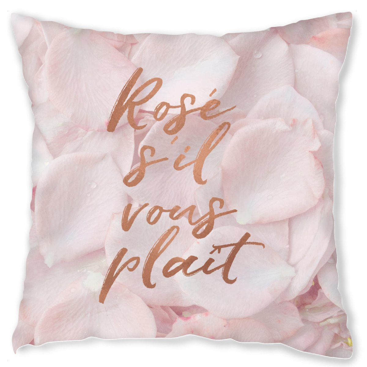 Design-Kissen "Rosß , s'il vous plaß t" artboxONE - Typografie,Floral - Rosß ̈,Gold,Flower,Blume,S'il,Vous,Plait