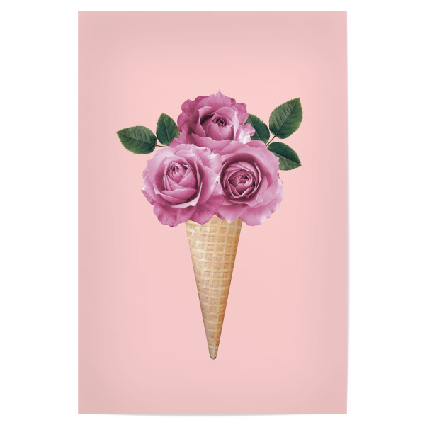 Poster "Floral Ice Cream" artboxONE - Floral,Essen & Trinken - Flower,Icecream,Blume,Ice,Eis,Eiscreme