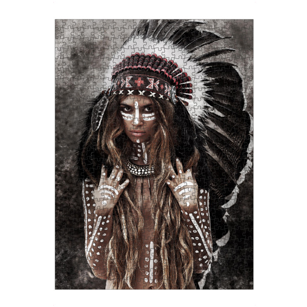 artboxONE Puzzle "Huntress" artboxONE - Menschen - Huntress,Jägerin,Indianer,Indianerin,Native american - Bild huntress