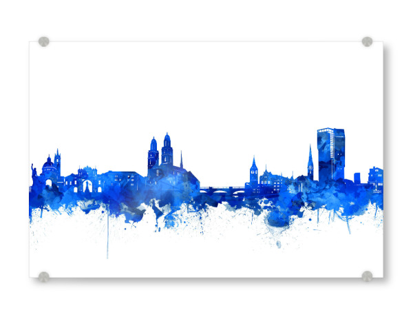 Acrylglasbild "Zurich city skyline blue" artboxONE - Städte,Städte / Zürich - Zurich,Zürich,Schweiz,Switzerland,Skyline