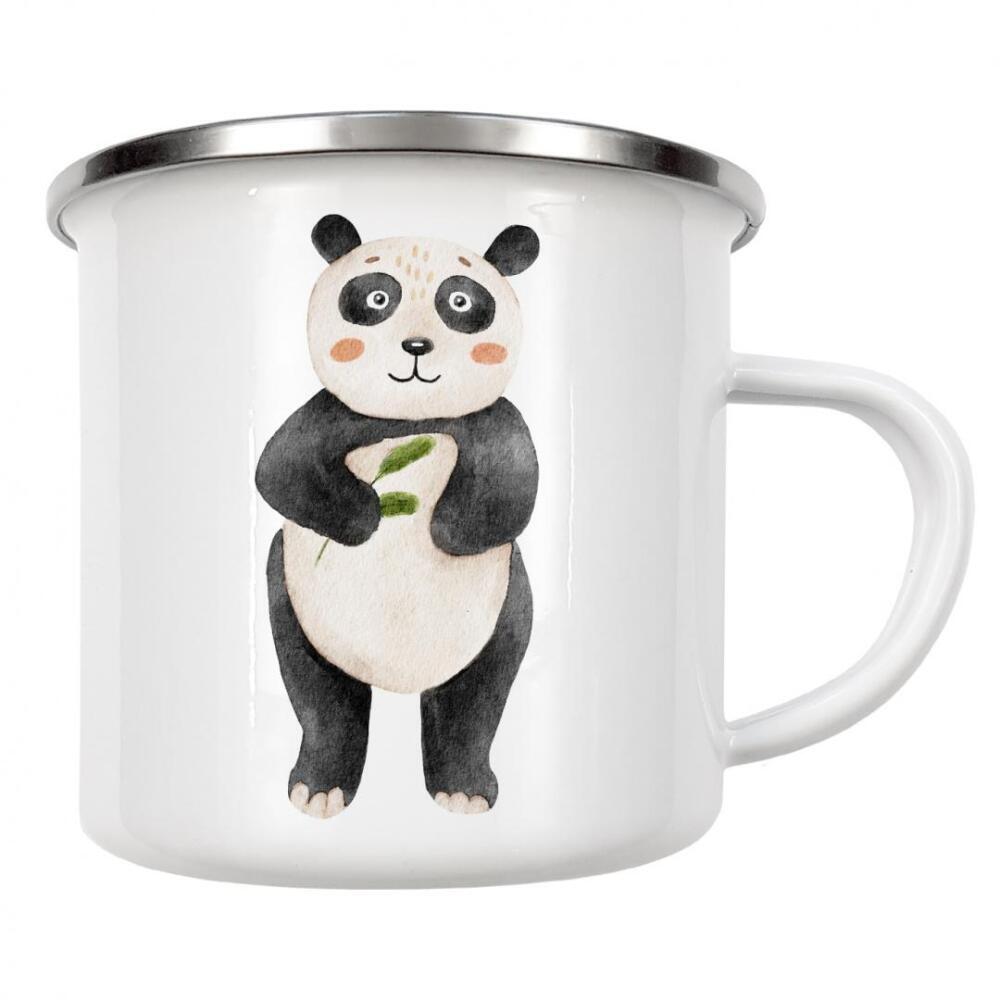 Emaille Tasse "Aquarell-Panda-Design" artboxONE - Für Kinder,Tiere