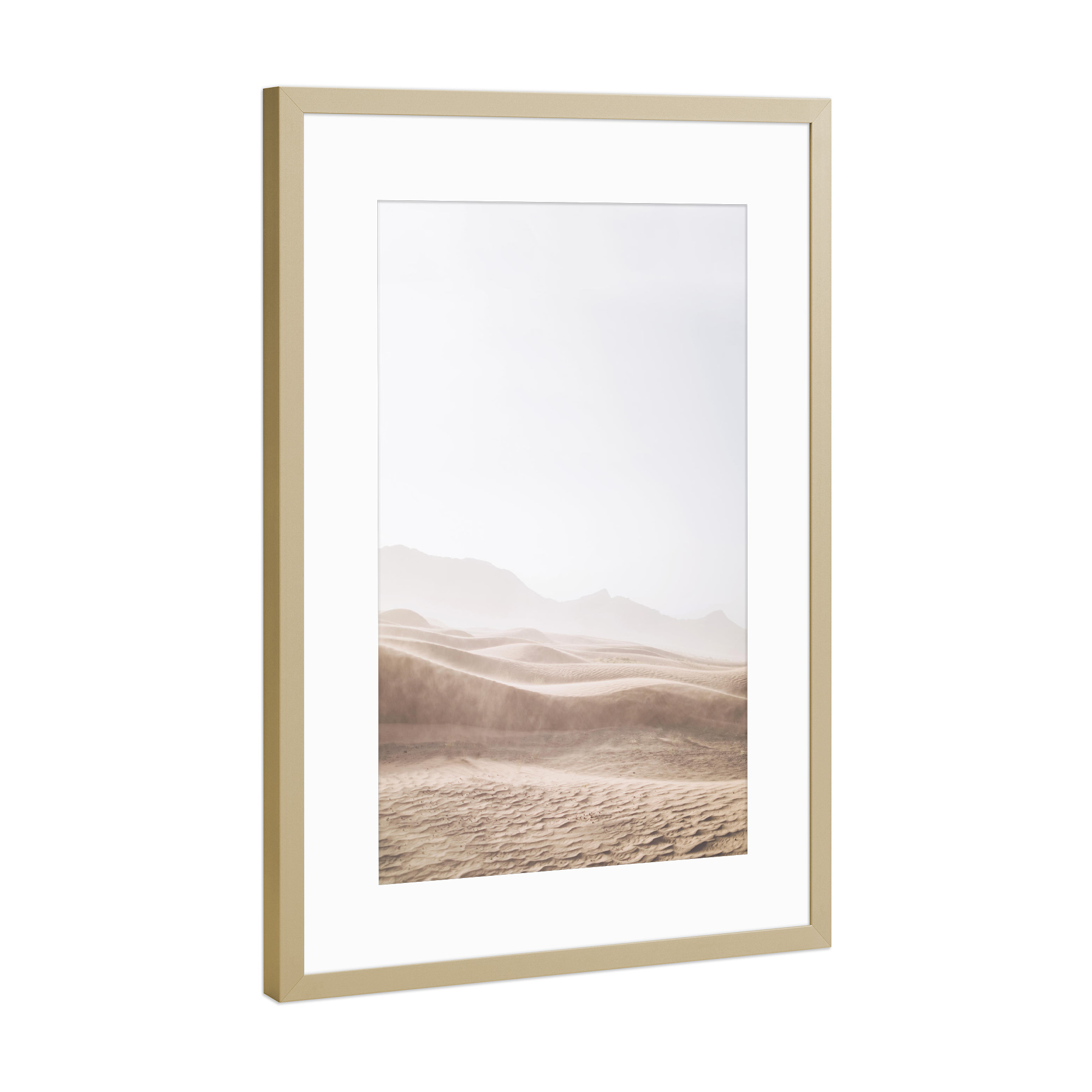 Poster mit Rahmen Gold "Sand Desert" artboxONE - Natur,Reise - Desert,Wüste,Sand
