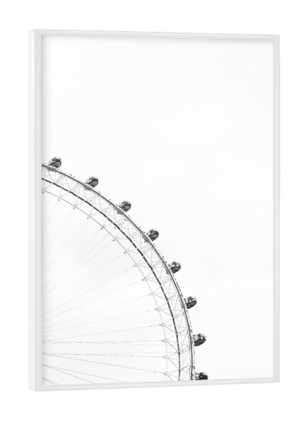 Poster mit weißem Rahmen "Black & White Ferris Wheel" artboxONE - Schwarzweiß,Architektur - Ferris wheel,Ferris,Wheel,Riesenrad