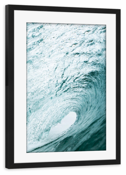 Poster mit Rahmen schwarz "Surfer Wave" artboxONE - Natur,Reise,Reise / Strand und Meer - Wave,Welle,Ocean,Sea,Meer