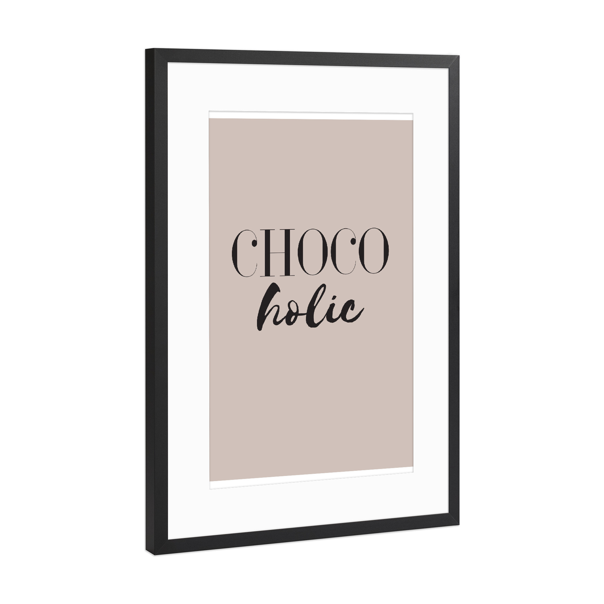 Poster mit Rahmen Schwarz (Metallic) "Chocolate lover" artboxONE - Typografie,Lustig - Schokolade,Schoko,Chocolate,Choco,Chocoholic