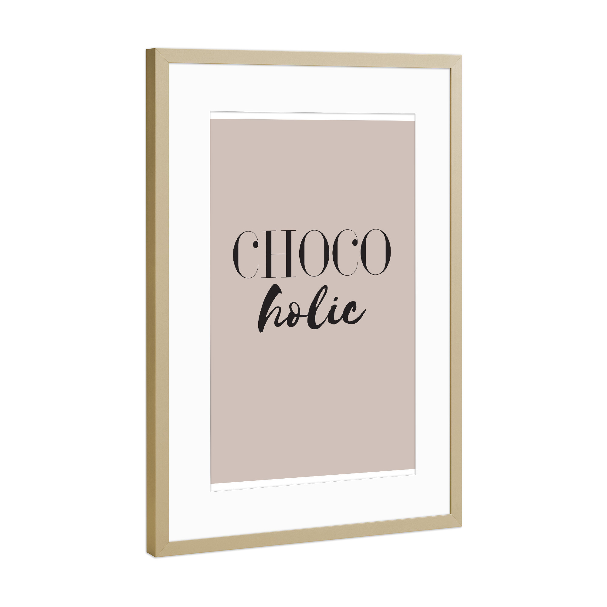 Poster mit Rahmen Gold "Chocolate lover" artboxONE - Typografie,Lustig - Schokolade,Schoko,Chocolate,Choco,Chocoholic