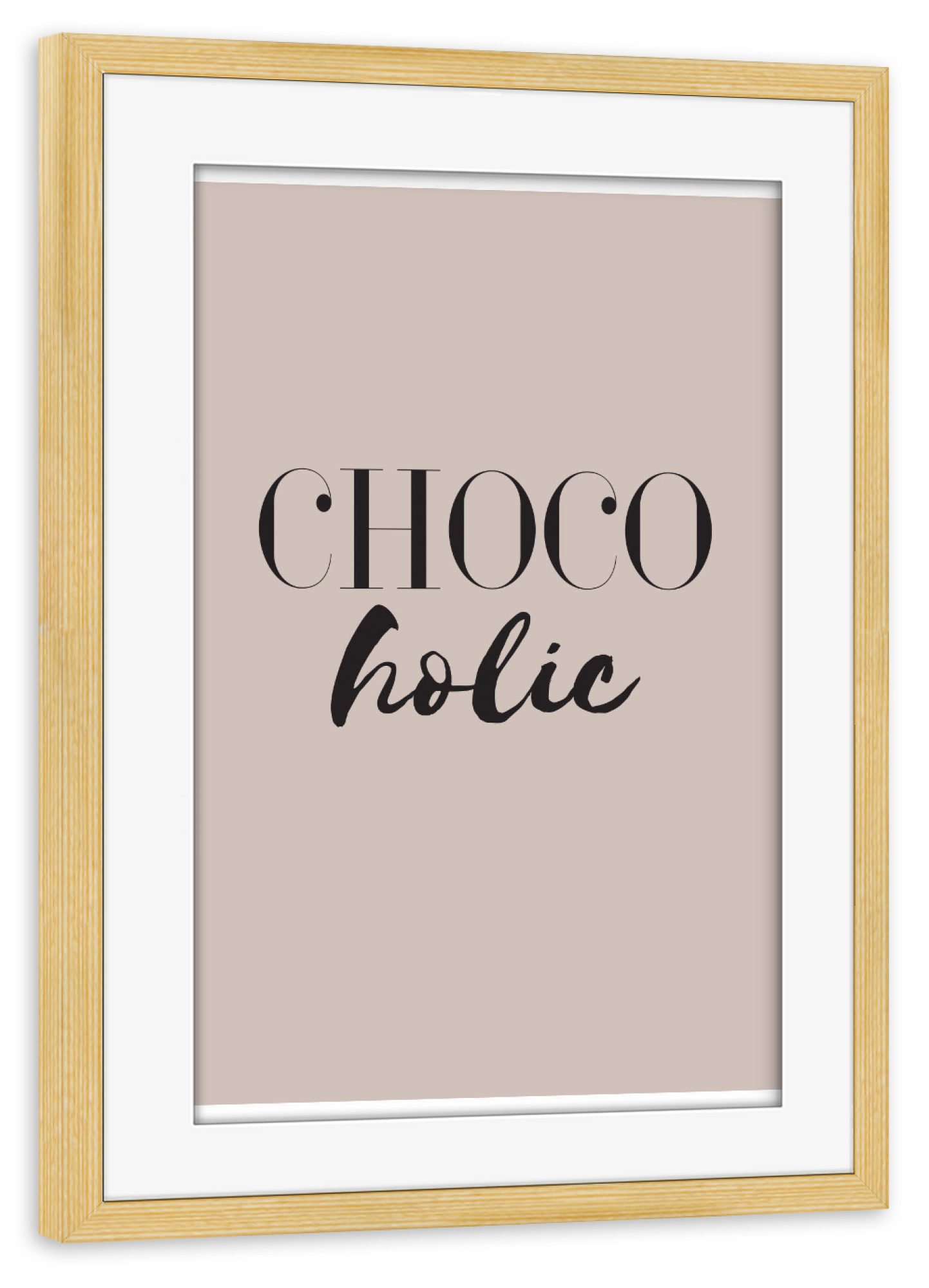 Poster mit Rahmen kiefer "Chocolate lover" artboxONE - Typografie,Lustig - Schokolade,Schoko,Chocolate,Choco,Chocoholic